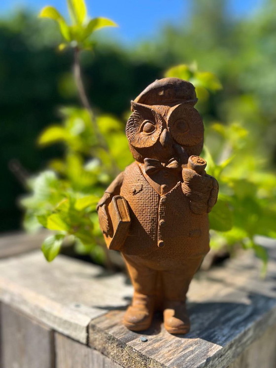 Image 1 of Eule aus Gusseisen mit natürlicher Rostpatina