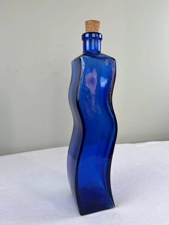 Große kobaltblaue Flasche – Gläser & Karaffe, Crystal, Glass (photo 2 of 9)