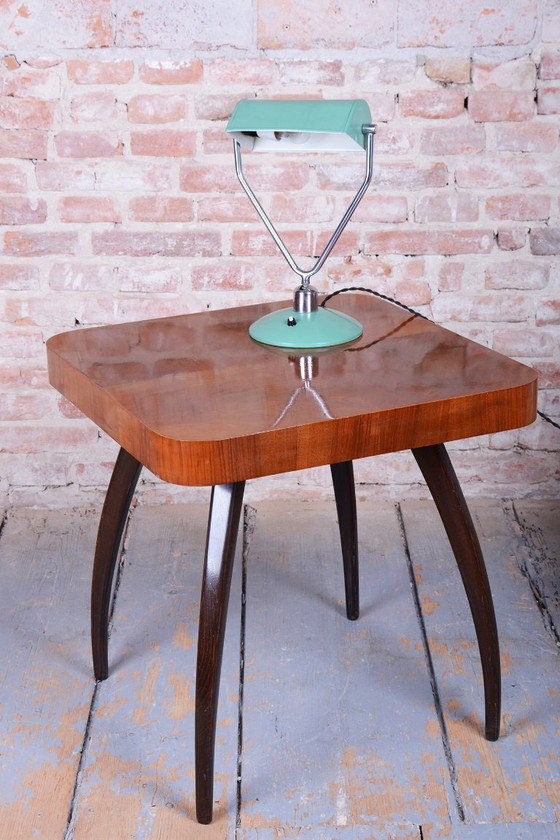 Original Mid-Century Table Lamp, by NAPAKO, Chrome-Plated Steel, Czech, 1950s, Metal, Green (photo 8 of 13)