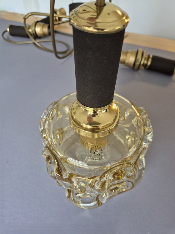 Image 1 of Vintage 1970s Oberglas Austria chandelier, hand-blown glass, 6-light