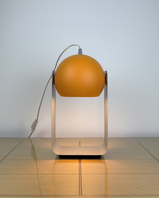 Table Lamp, Massive, Metal, Eyeball, Space Age, Sputnik design, UFO, Orange Retro Style Eyeball Lamp, Industrial Design