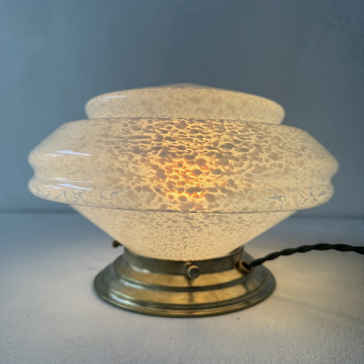 Antique Vintage Clichy Glass Table Lamp