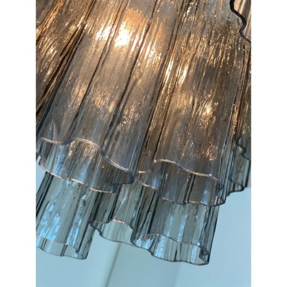 Image 1 of Lustre Tronchi gris en verre d'art italien – Style Venini