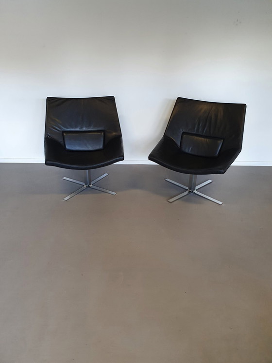 Image 1 of 2 fauteuils lounge vintage WK wonen en cuir noir 