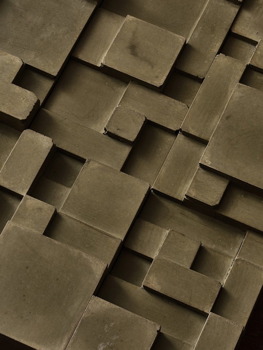 Concrete brutalist wall objects 3