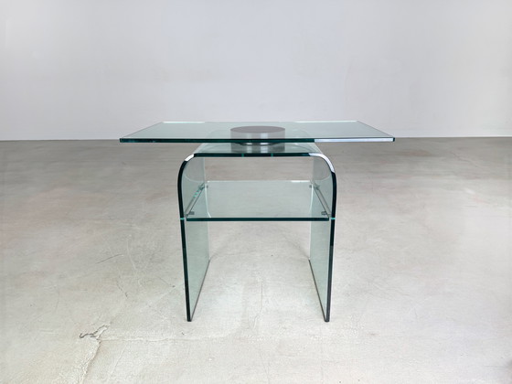 Image 1 of Mesa de centro giratoria de cristal original de Fiam Italia, años 80