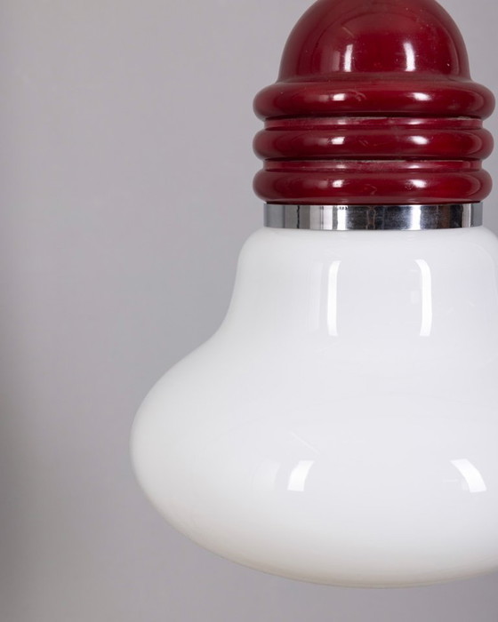 Image 1 of Vintage glazen en metalen Arianna hanglamp van Piero Brombin voor Artemide