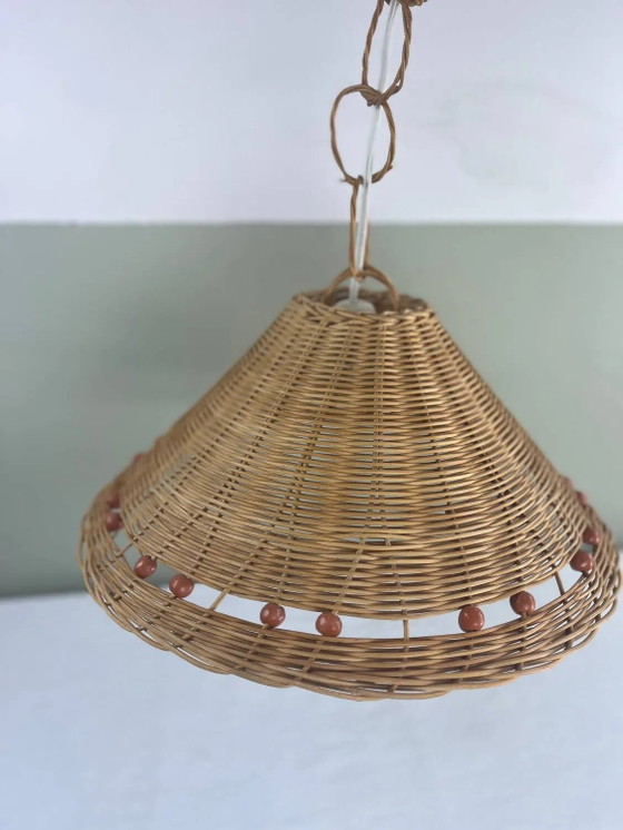 Lampada a sospensione vintage in vimini – Lampade a sospensione, Wicker, Rattan (photo 5 of 9)