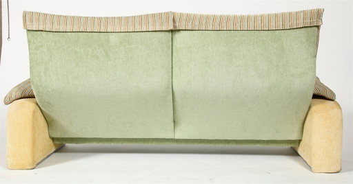 Sofá de 2 plazas Saporiti Italia, Giovanni Offredi, Sahco Velours – 2 zitsbanken, Textile (photo 2 of 5)