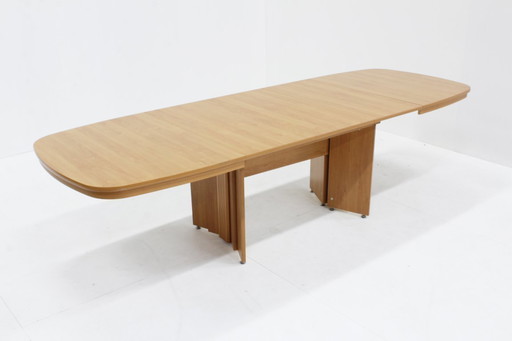 Vintage large oval extendable dining table