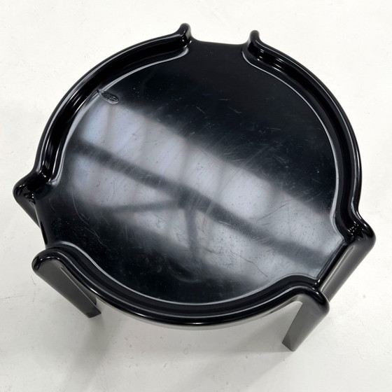 Image 1 of Set zwarte bijzettafels van Giotto Stoppino voor Kartell, jaren 70.