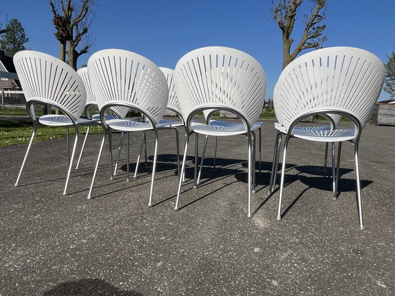 Image 1 of Set Van 8 Nanna Ditzel Stoelen “Trinidad” Voor Fredericia, Denemarken