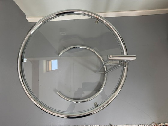 Original Eileen Gray Side Table E 1027 – Eileen Grey by ClassiCon, Chrome, Glass (photo 5 of 5)