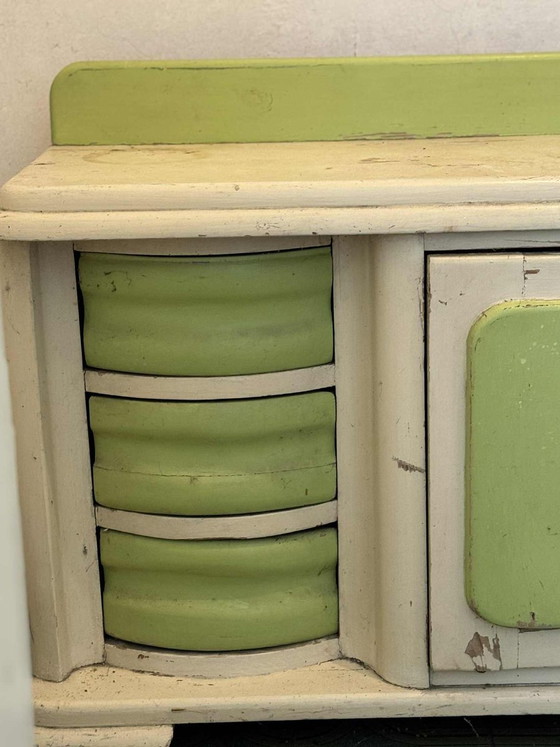 Vintage Green and White Wooden Washstand, 1950s – Dressing tables, Rustic (photo 6 of 6)