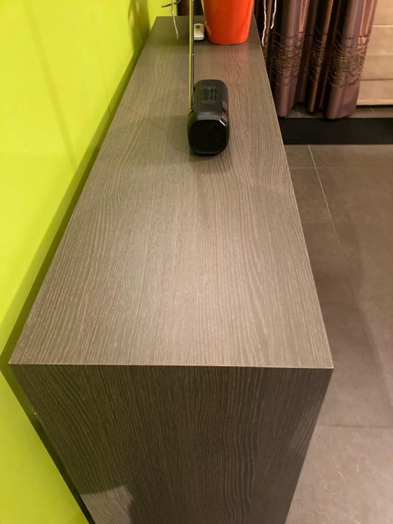 Image 1 of Modern low wall cabinet / bookcase 128 cm - wood look - open design