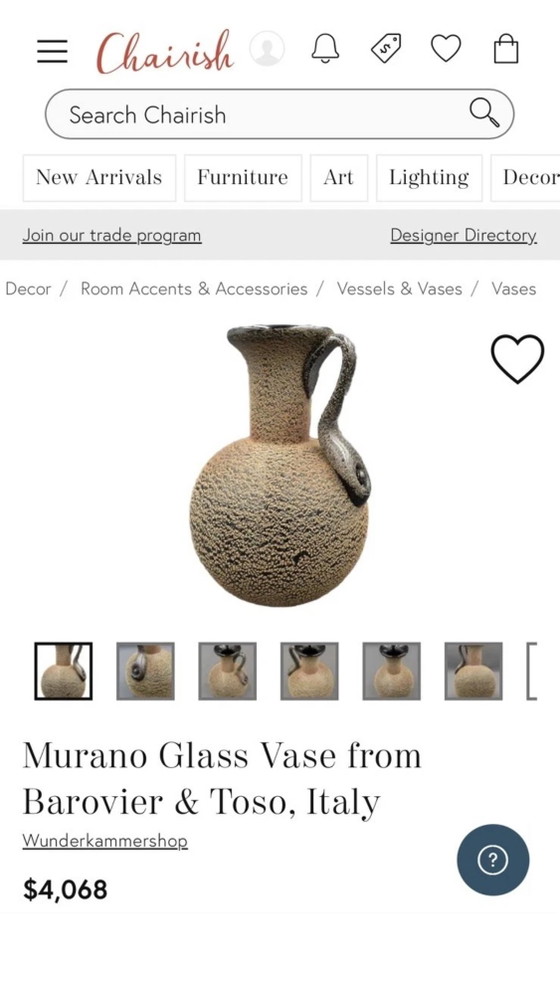 Vase Attributed to Ercole Barovier for Barovier & Toso 1950 – Murano Glass (photo 15 of 15)