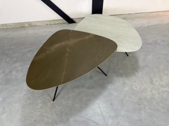 Tavolini da caffè Leolux Liliom - set di 2 - ottime condizioni – polished steel, Ceramica (photo 8 of 8)