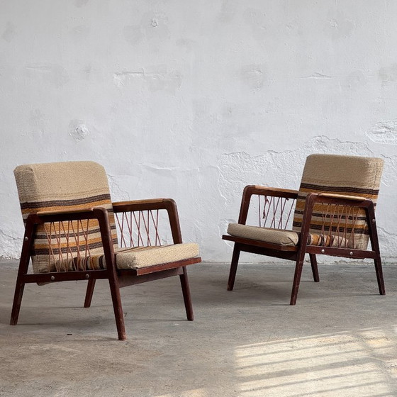 Image 1 of Pair of Vintage NDK String Armchairs, 1960s