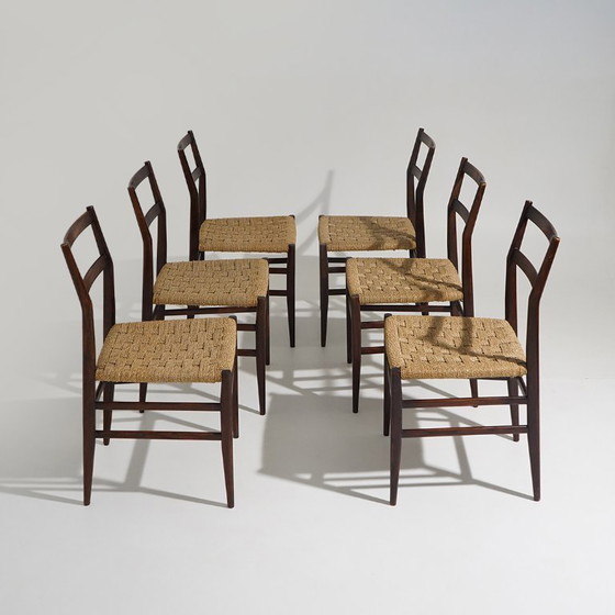 Image 1 of Sechs „Leggera“-Stühle von Gio Ponti für Cassina, 1950er Jahre