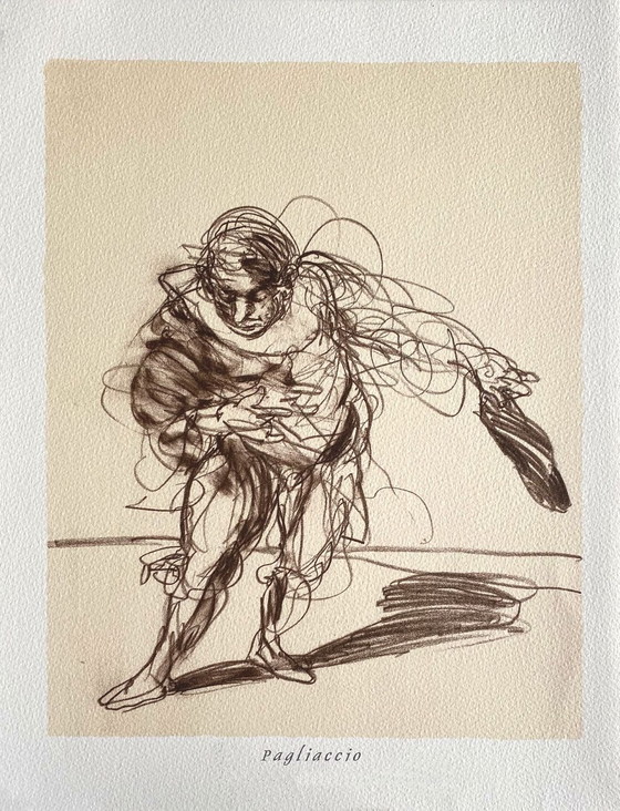Image 1 of Claude WEISBUCH La commedia dell'Arte - Litografia Pagliaccio 2006