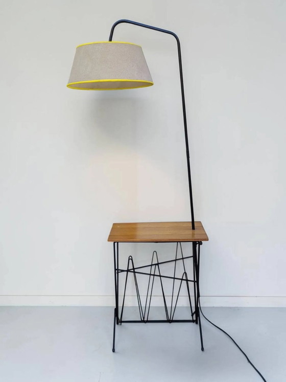 Lampada da lettura con tavolo 1950 – Lampade da terra, Wood, polished steel, Vintage (photo 9 of 9)