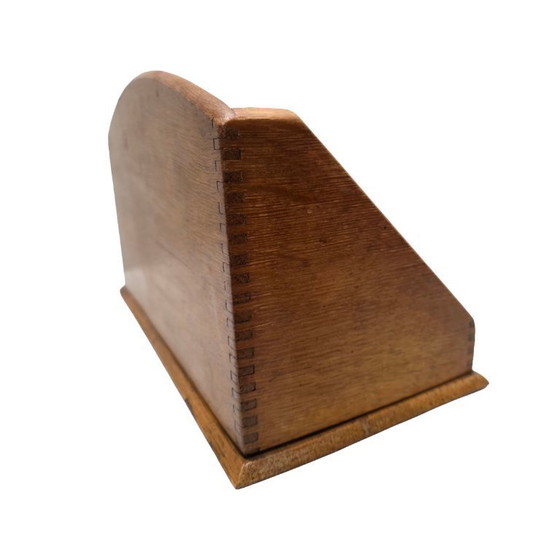 Image 1 of Portalettere Art Déco francese in quercia con marchio JPA, anni '30