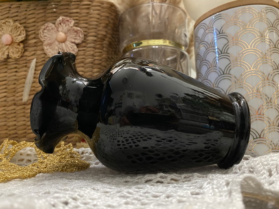 Image 1 of Black vintage vase //// Germany 1950s 1960s /// Free shipping