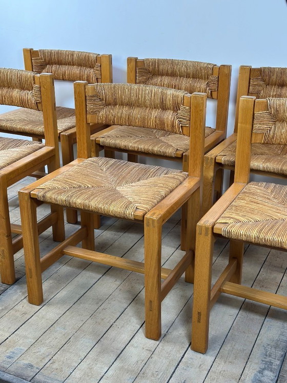 Image 1 of Set aus 6 Stühlen aus massiver Ulme, Maison REGAIN, 1970