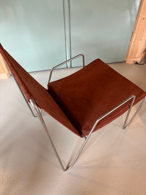 Fritz Hansen Bachelor Chair Verner Panton, Fauteuils, Leer, Metaal, Bruin (foto 11 van 12)