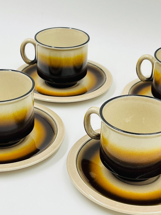 Set aus 4 Tassen und Untertassen von Iceland - Boch Belgien – Boch Frères, Geschirr, Ceramic (photo 5 of 13)