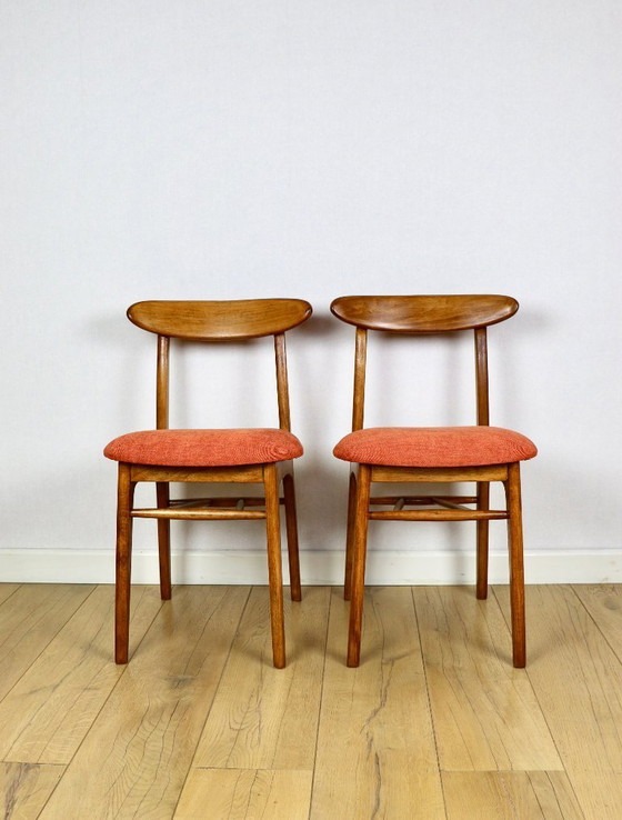 Image 1 of Hałas vintage chair brick terracotta - set of 4