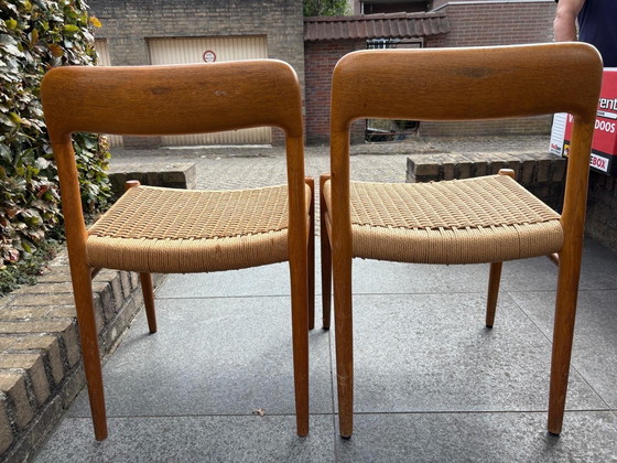 Image 1 of Juego de comedor danés de época - Atribuido a Niels Otto Møller - Seis sillas y una mesa