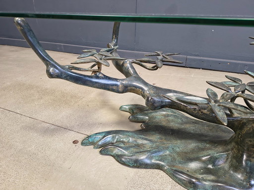 Table basse vintage bonsaï de Willy Daro, années 1970