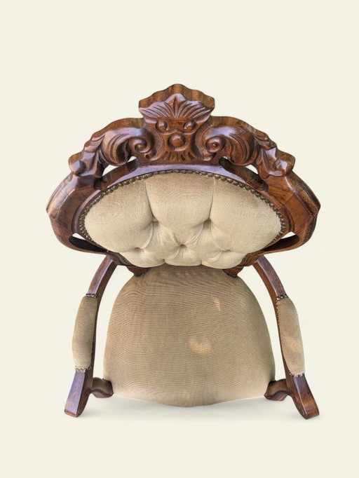 Rarità! Poltrona da salotto barocca - poltrona d'epoca con imbottitura, ottime condizioni, raro oggetto da collezione