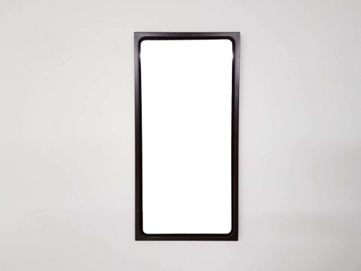 Grand miroir en plastique brun du Mid Century, années 1970