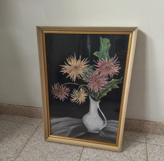 Image 1 of Pastel - Still Life with Flowers by J. Gelders