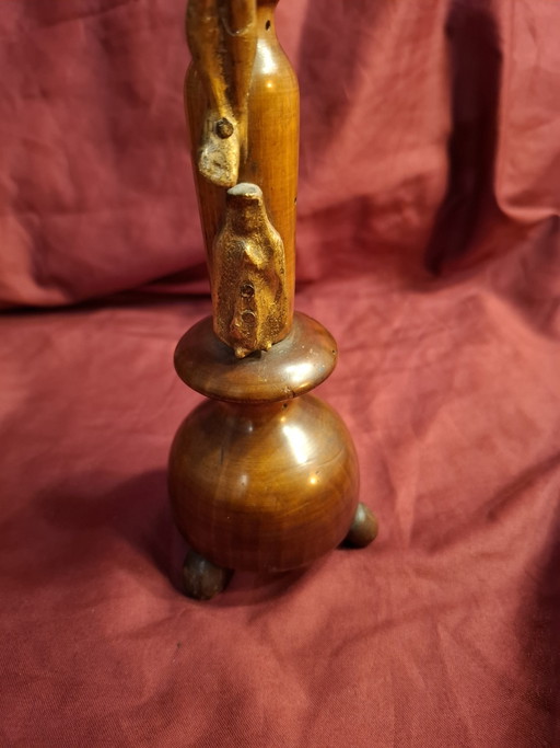 Antique 19th Century French Standing Altar Crucifix – Napoleon III Walnut Home Oratory Cross (31cm) (photo 2 of 11)
