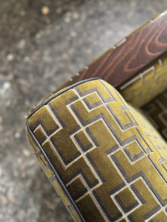 Image 1 of Art-déco-Sofa Bankgrüner Samt