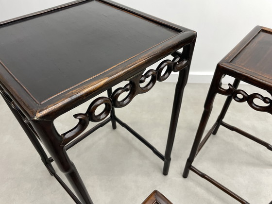 Image 1 of Chinese Huanghuali houten nest tafels circa 1900