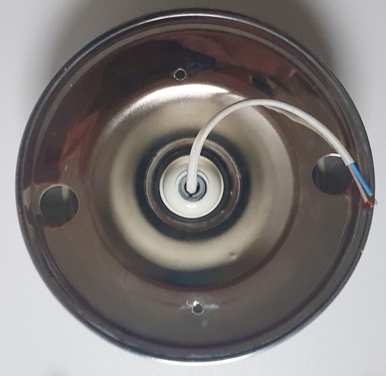 Large Art Deco Ceiling light in very good condition – Chrome, Glass (photo 16 of 19)