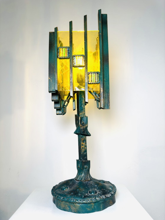 Image 1 of LAMPADA DA TAVOLO BRUTALISTA UNICA NEL SUO GENERE - BIANCARDI & JORDAN ARTE, ITALIA, anni '70