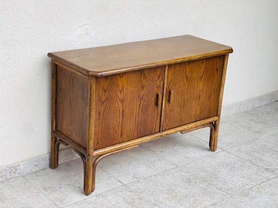 Image 1 of Vintage dressoir van essenhout en bamboe, jaren 60