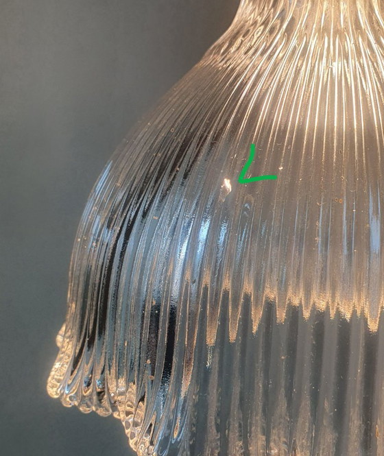 Image 1 of Lámpara colgante Holophane antigua, estilo Art Déco, de cristal fundido.