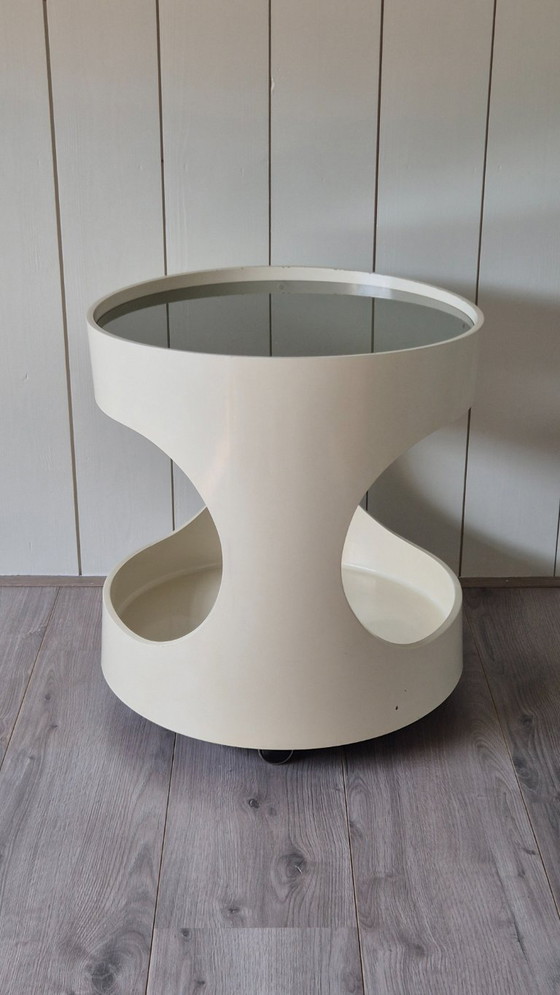 Jaren '60 Space Age OPAL Bijzettafel Model LUNA – Wood, Plastic (photo 2 of 14)
