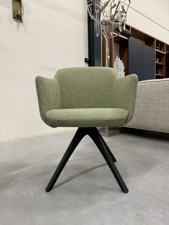 Image 1 of Rolf Benz 640 Sedia da pranzo in tessuto verde Monza