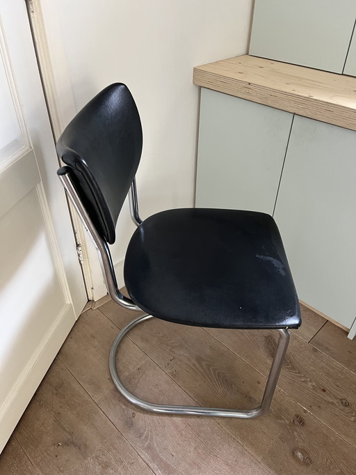 Gebroeders de Wit 2011 bruisframe stoel zwart leer 