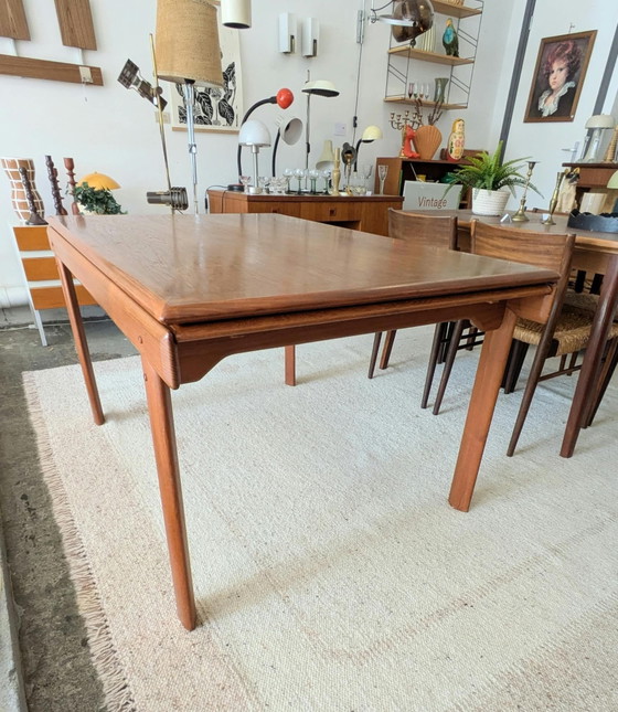 Vintage teakhouten Deense uitschuifbare eettafel, Bramin (photo 7 of 12)