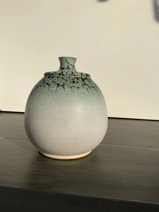 Image 1 of Pottery Vase – "Snakeskin" Shrink-Glaze by Albert Kiessling (KLW), Langenhessen