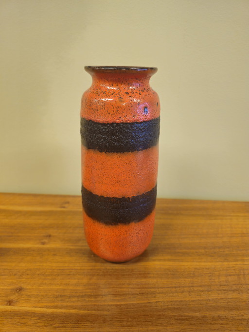 Vase Vintage Allemagne de l'Ouest Vase Orange Marron