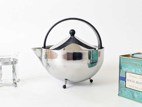 Tetera Bodum "Teaball" de Carsten Jørgensen, acero inoxidable, años 80 Memphis – Accesorios de cocina, Metal (photo 15 of 16)